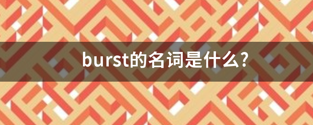 burst的名词是什么?